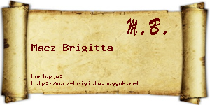Macz Brigitta névjegykártya